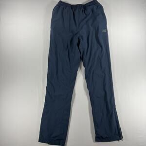 New Balance Fleece Lined Pants Mens M (32-36W) Blue Running Athletic Zip Leg